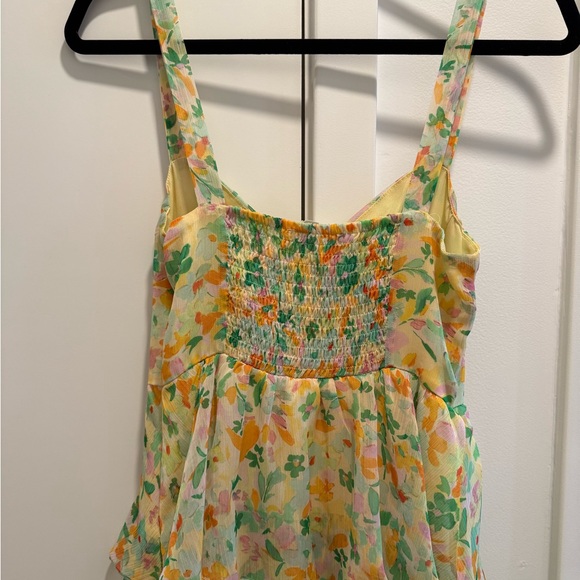 ASTR Midsummer Midi Dress yellow floral tiered sundress - Small - Picture 5 of 10